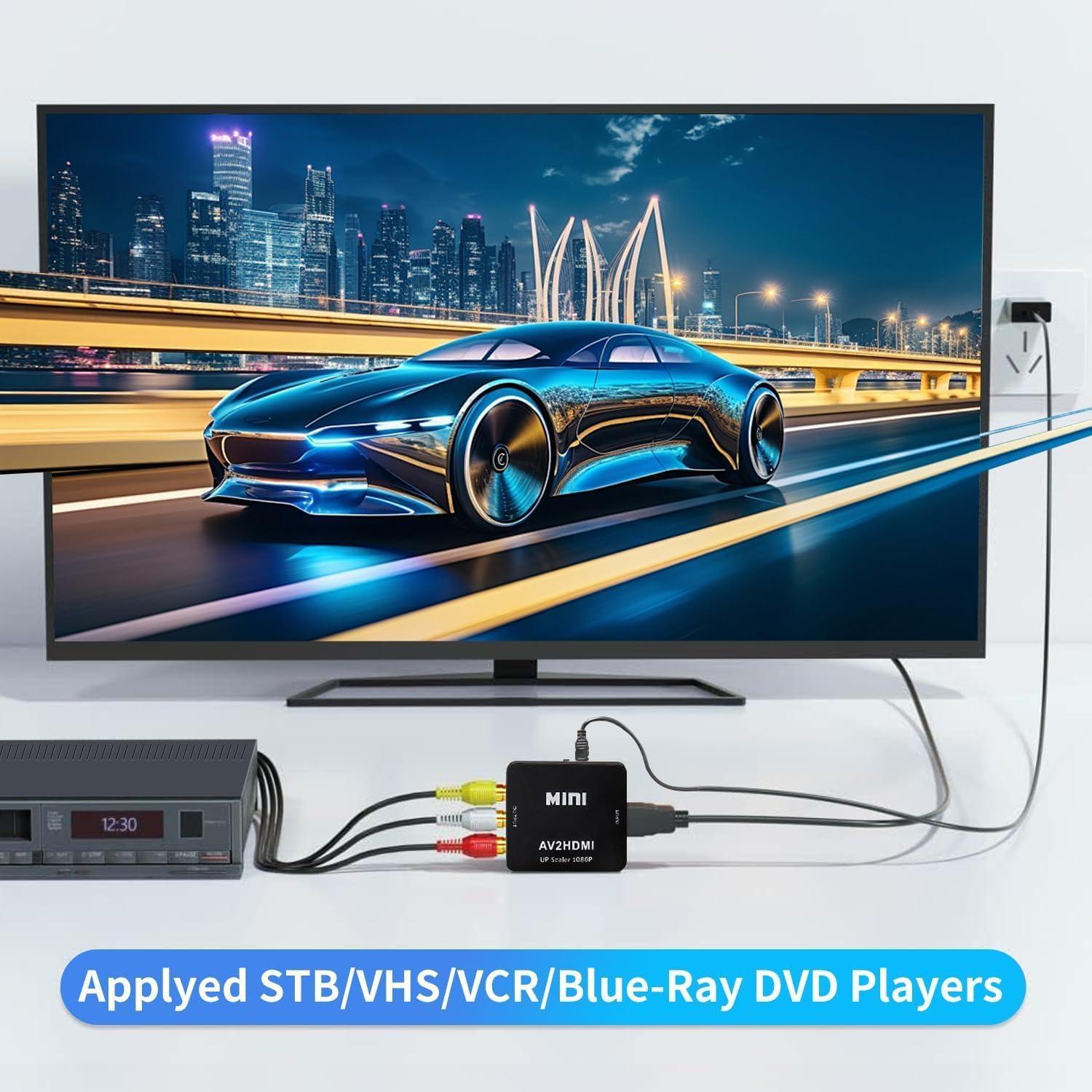 Convertidor RCA a HDMI WTYIXS 1080P con Cable USB