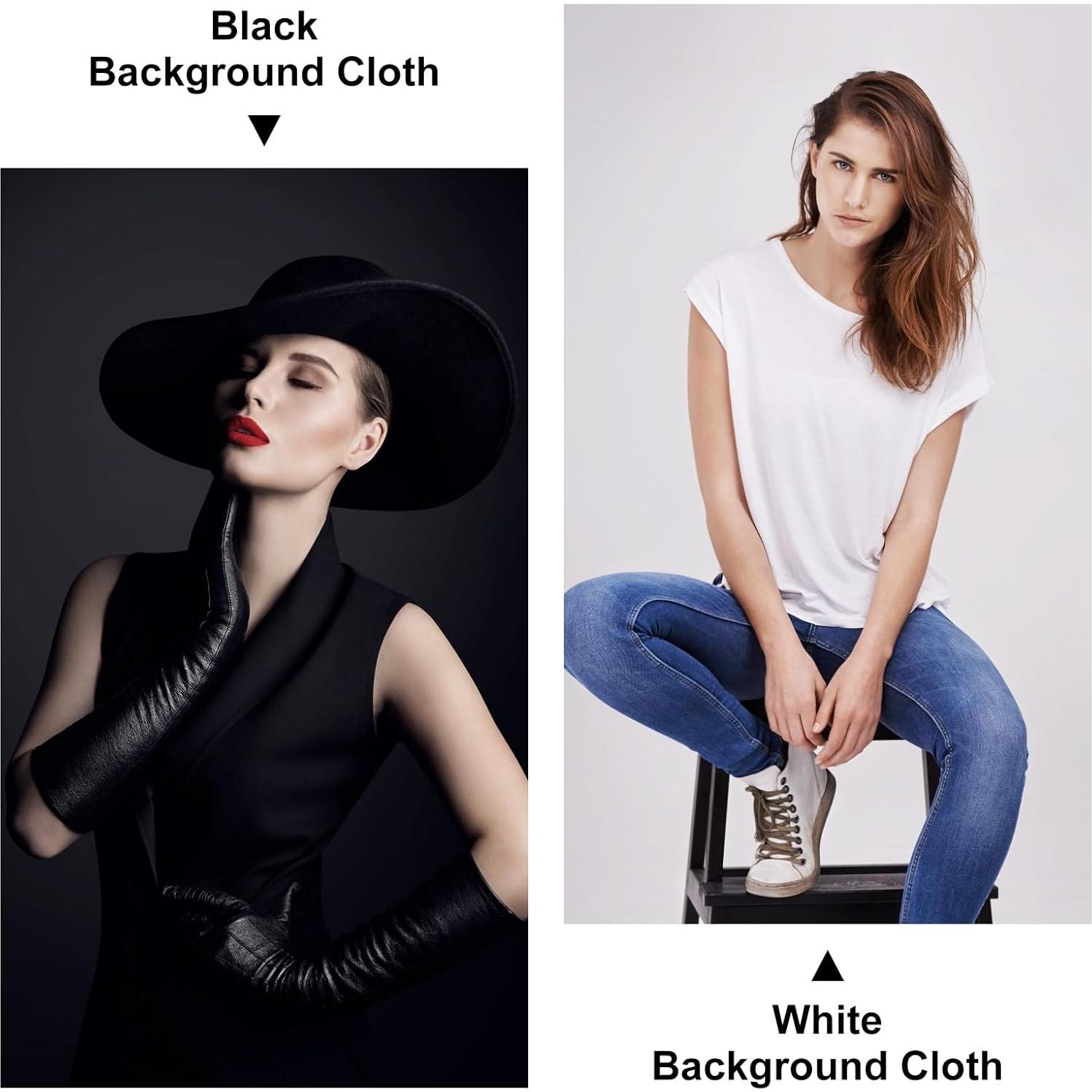 Backdrop Drapes Curtains Background for Photography (Black, 3.3 x 4.9 FT)