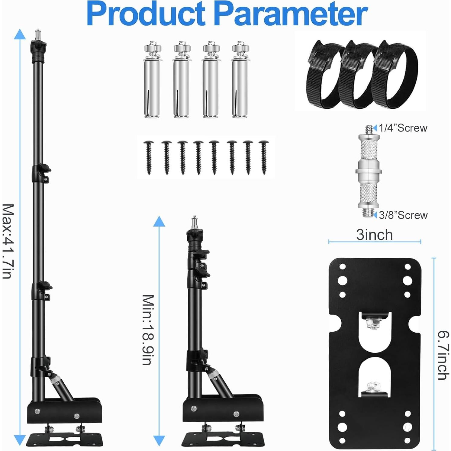 Soporte de Pared EMART para Cámara y Luz 106cm Ajustable