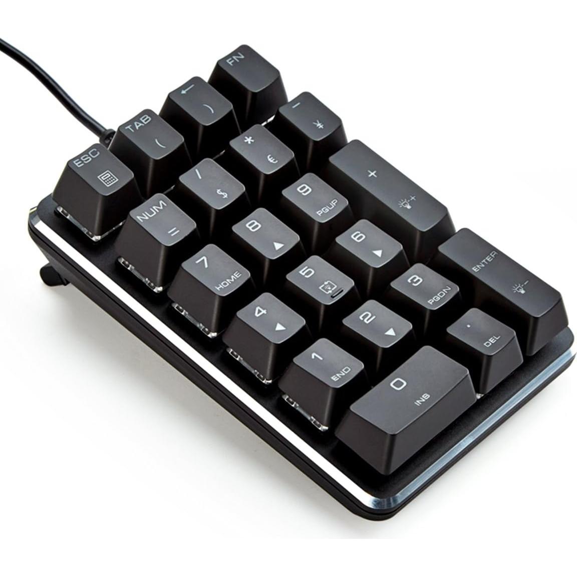 Teclado Numérico Mecánico Qisan 21 Teclas Retroiluminado Azul