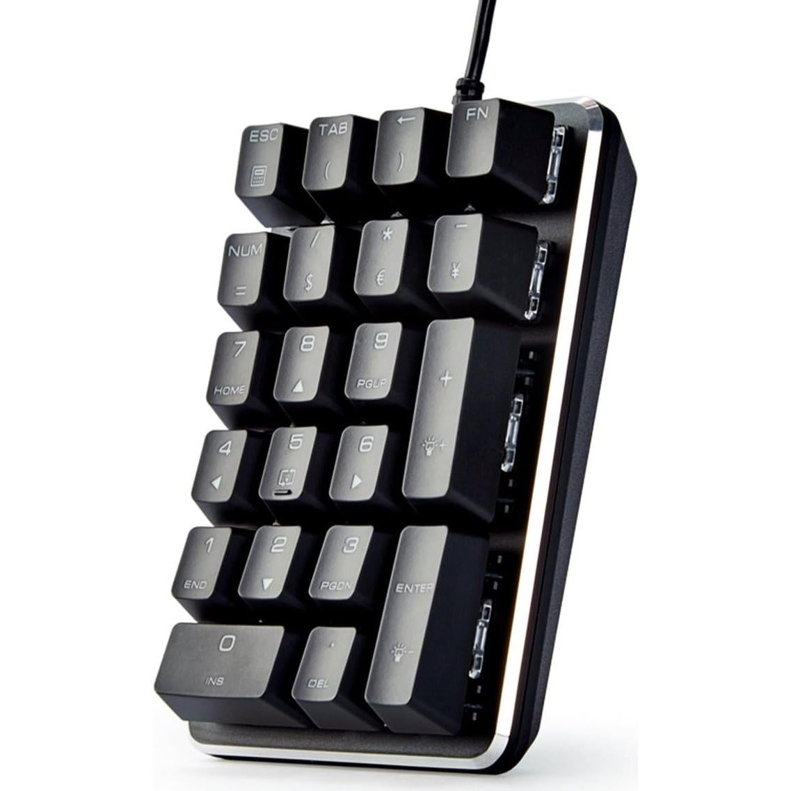 Teclado Numérico Mecánico Qisan 21 Teclas Retroiluminado Azul