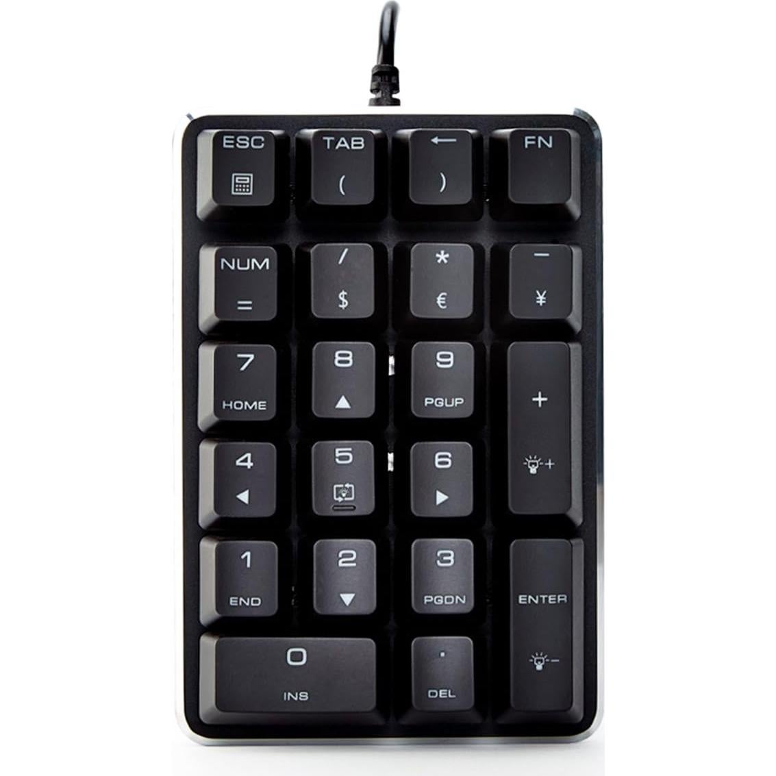 Teclado Numérico Mecánico Qisan 21 Teclas Retroiluminado Azul