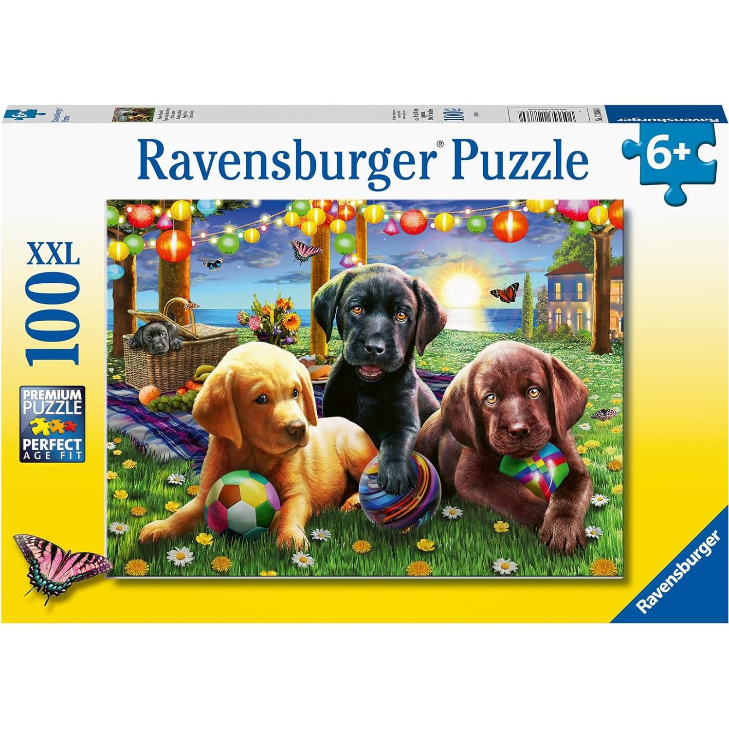 Rompecabezas Ravensburger Picnic de Cachorros 100 Piezas