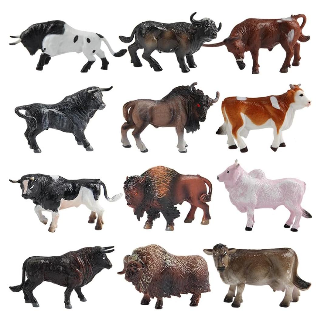 Set de 12 Figuras de Animales de Granja Mini Tudou