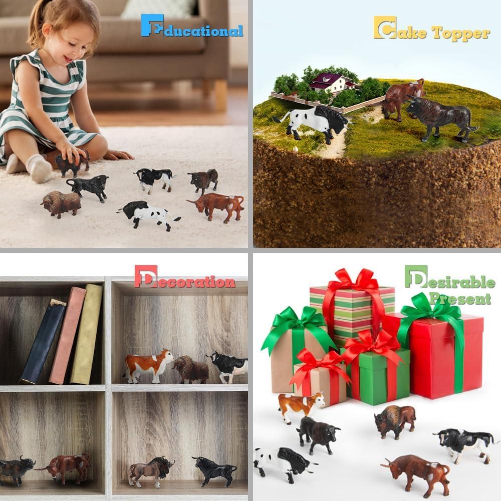 Set de 12 Figuras de Animales de Granja Mini Tudou