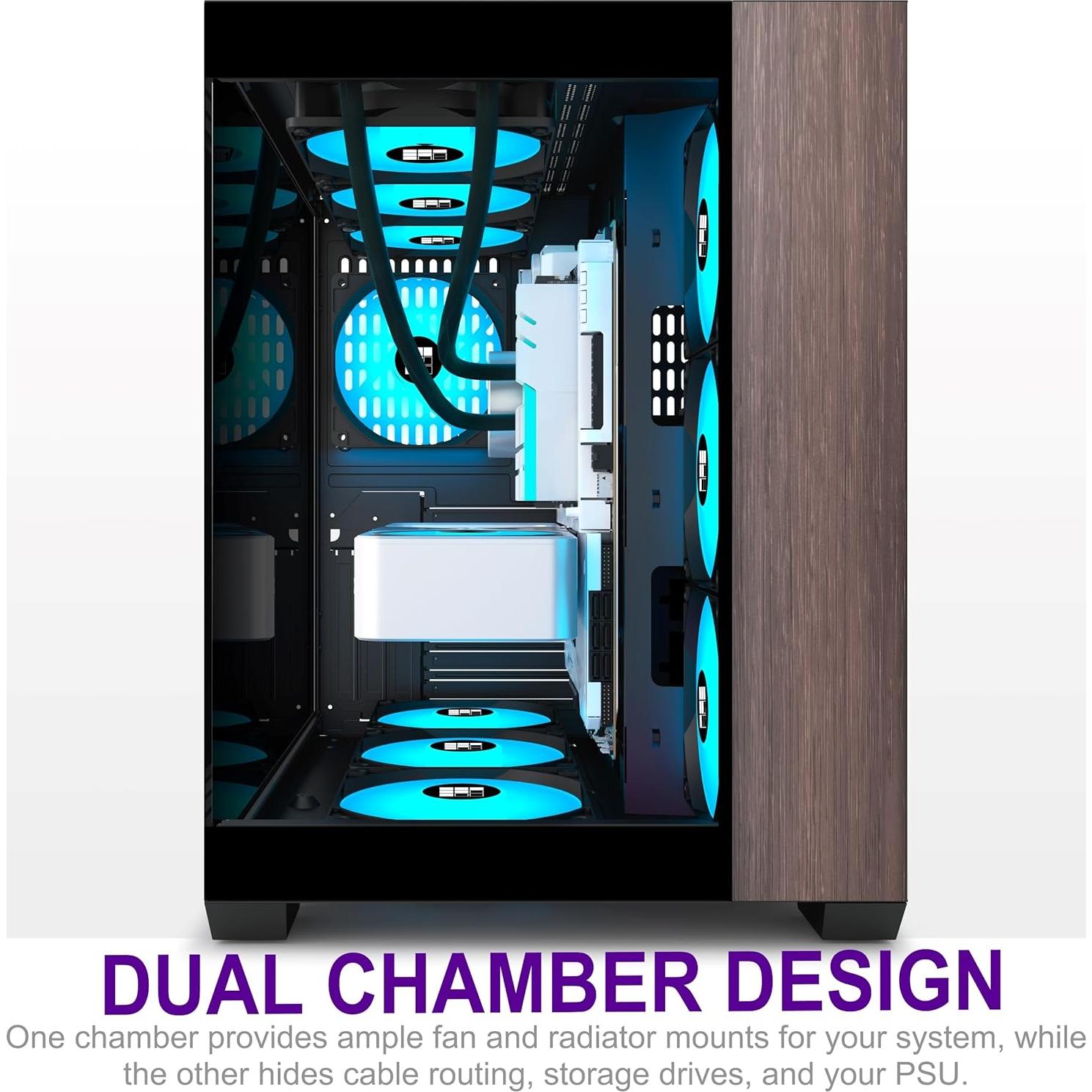 Caja de PC FOIFKIN M9 ATX Mid-Tower con 3 Ventiladores ARGB