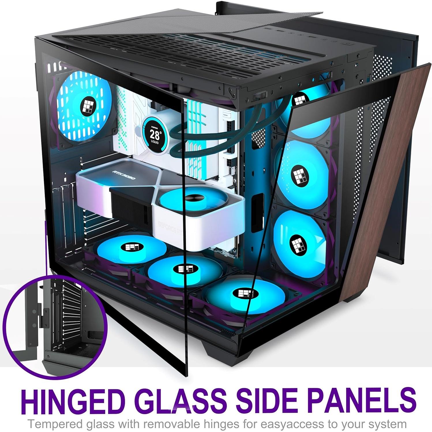 Caja de PC FOIFKIN M9 ATX Mid-Tower con 3 Ventiladores ARGB