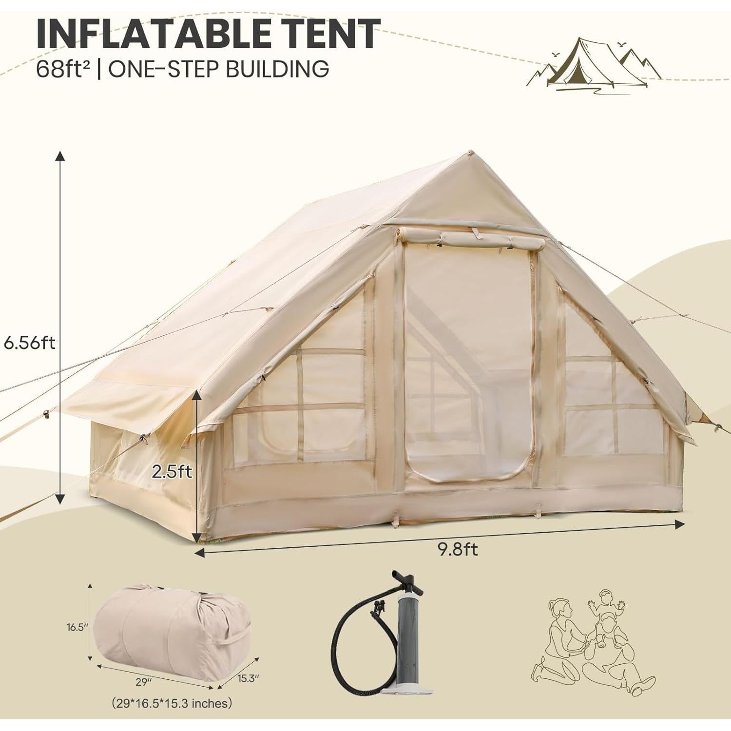 Carpa Inflable LVUYOYO 4 Estaciones 3.00x2.21m Impermeable