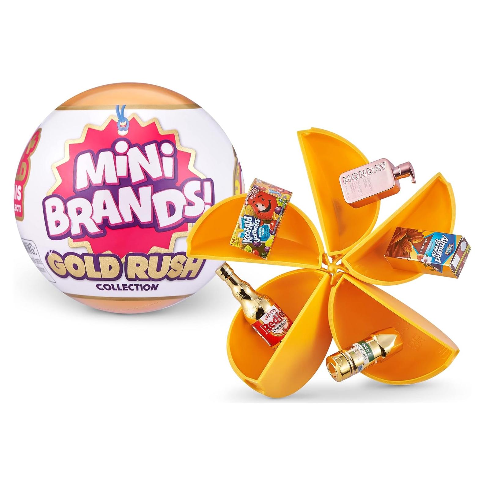Mini Brands Gold Rush by ZURU Limited Edition Mystery Real Miniature Brands Collectible Toy Capsule, Small Toy for Kids, Girls, Teens, Adults