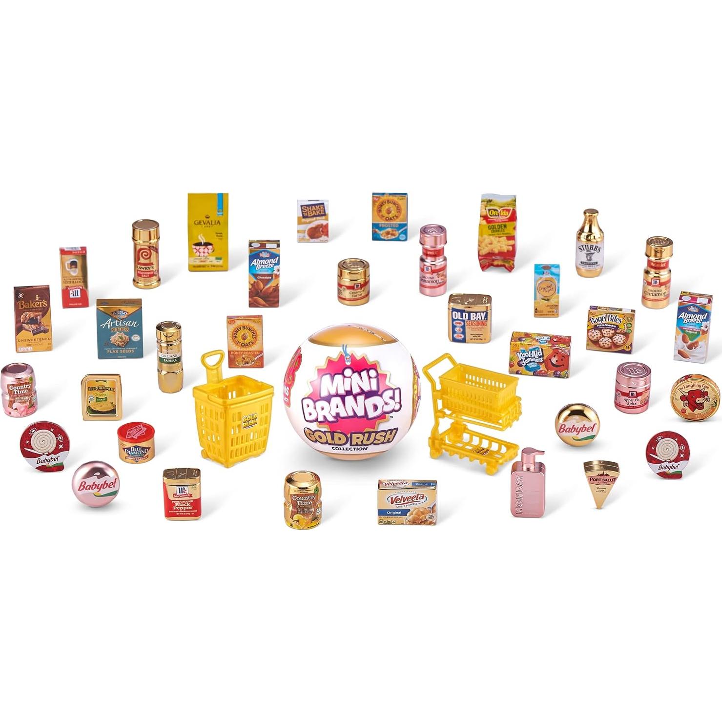 Mini Brands Gold Rush by ZURU Limited Edition Mystery Real Miniature Brands Collectible Toy Capsule, Small Toy for Kids, Girls, Teens, Adults