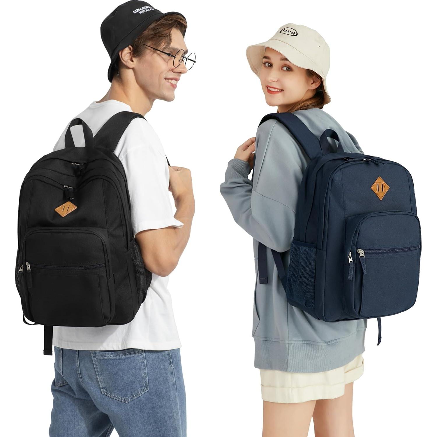 Mochila de viaje resistente al agua para escuela - Negro