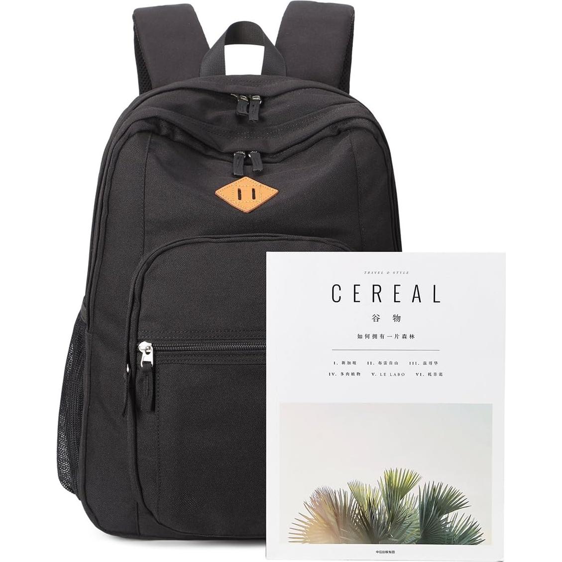 Mochila de viaje resistente al agua para escuela - Negro