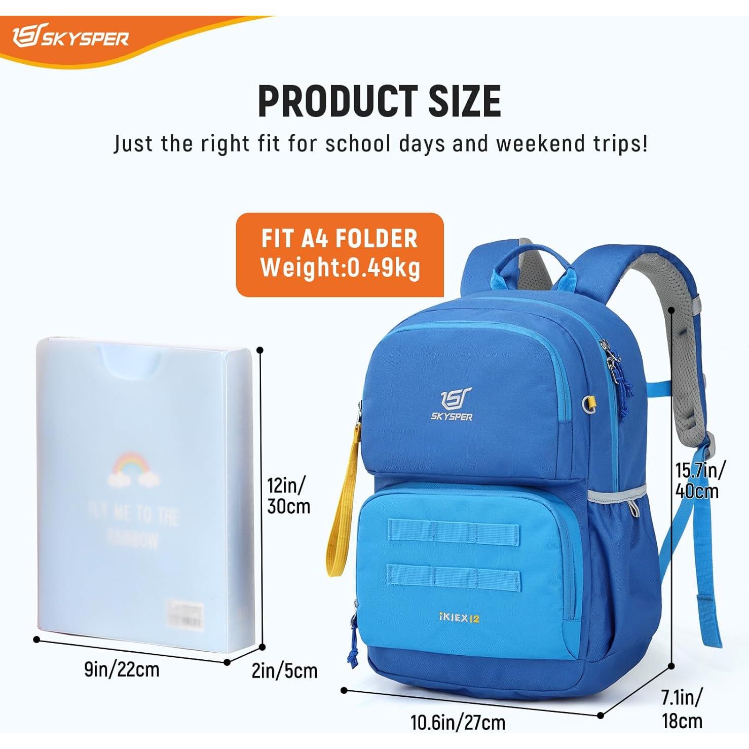 Mochila Escolar SKYSPER Niños 40x27x18 cm Azul Acolchada