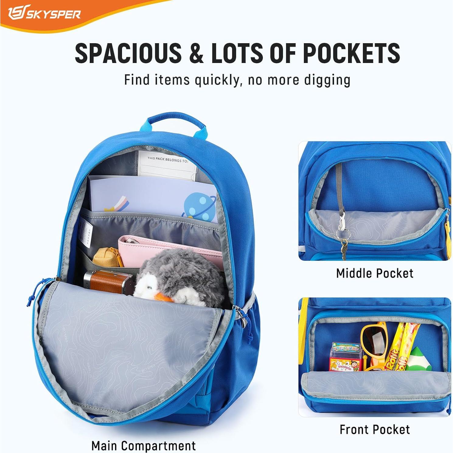 Mochila Escolar SKYSPER Niños 40x27x18 cm Azul Acolchada