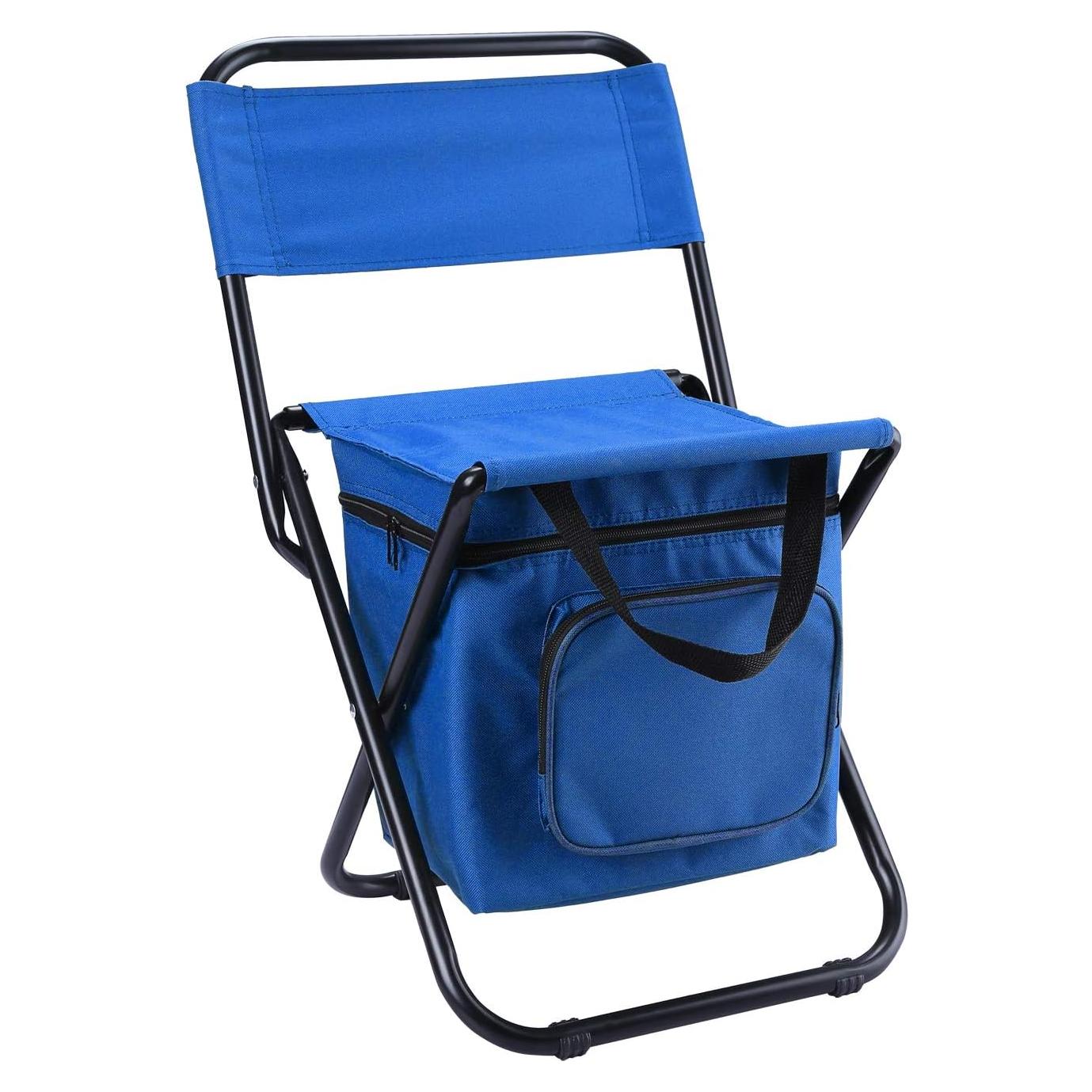 Silla de Pesca Plegable LEADALLWAY con Bolsa Térmica Azul
