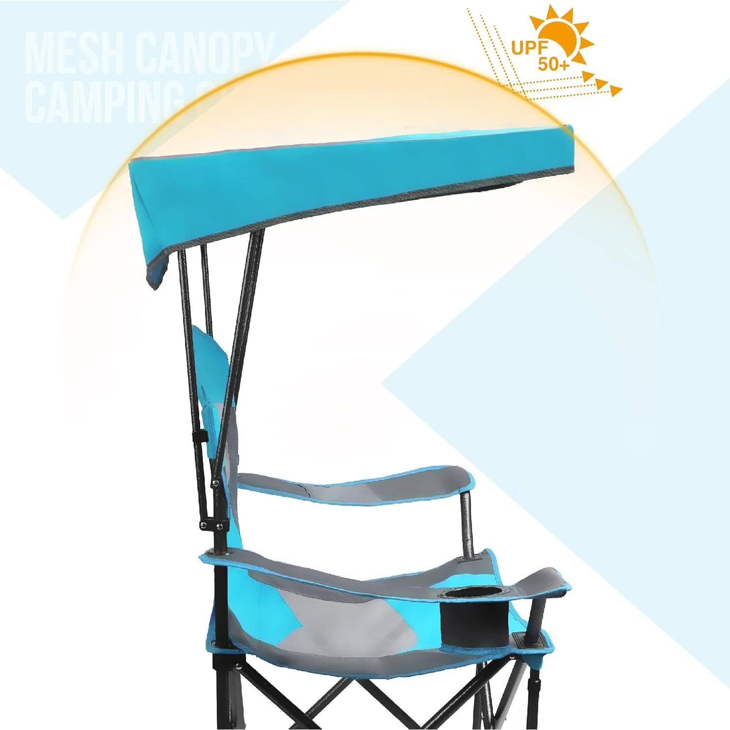 Silla de Lounge Plegable ALPHA CAMP con Toldo Rojo 135 cm