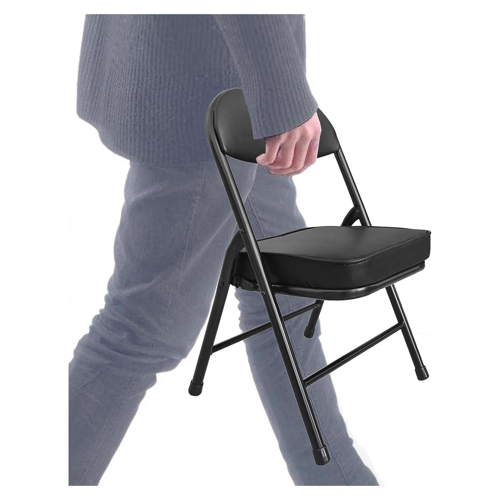 Silla Plegable Mini Fusehome Negra para Camping y Jardín