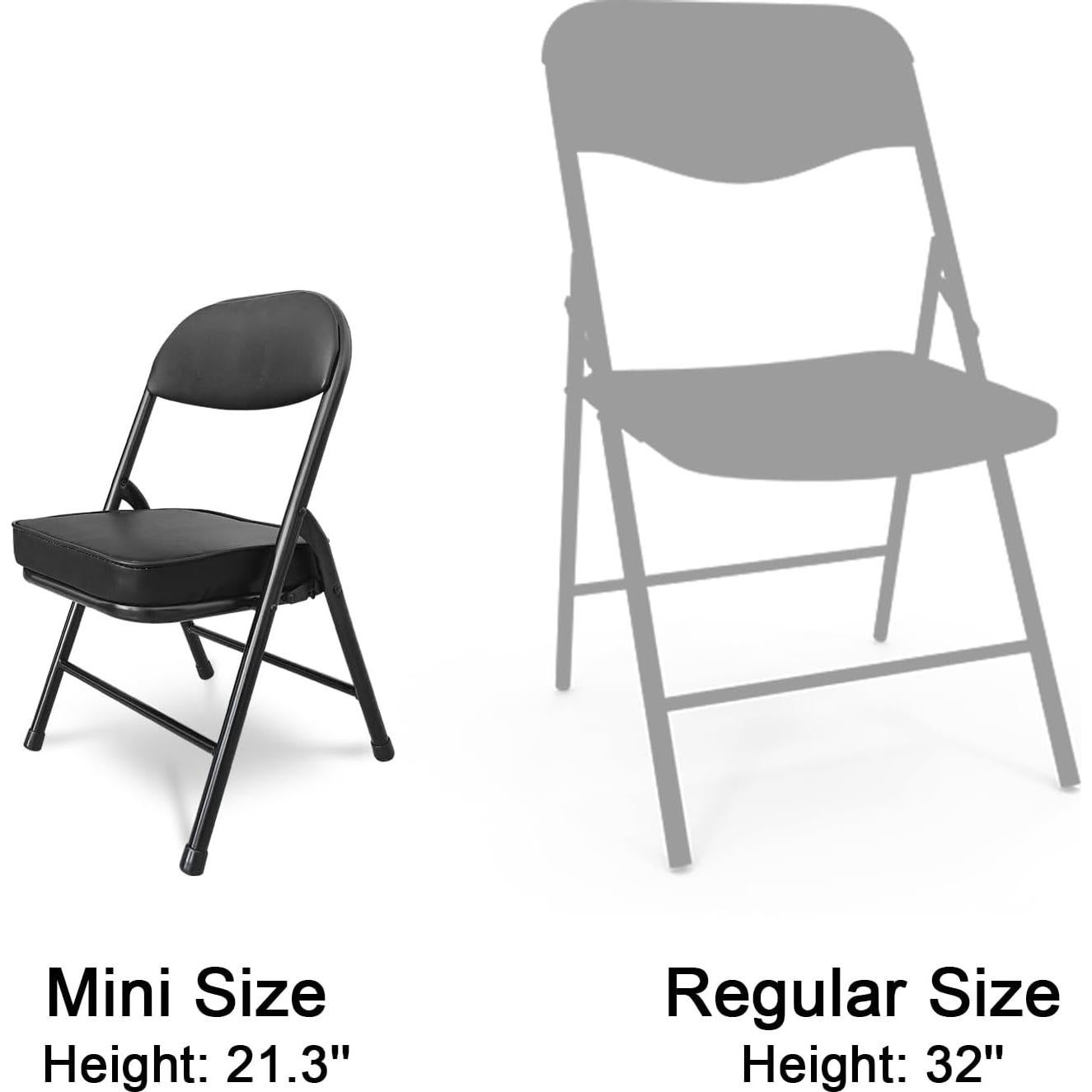 Silla Plegable Mini Fusehome Negra para Camping y Jardín