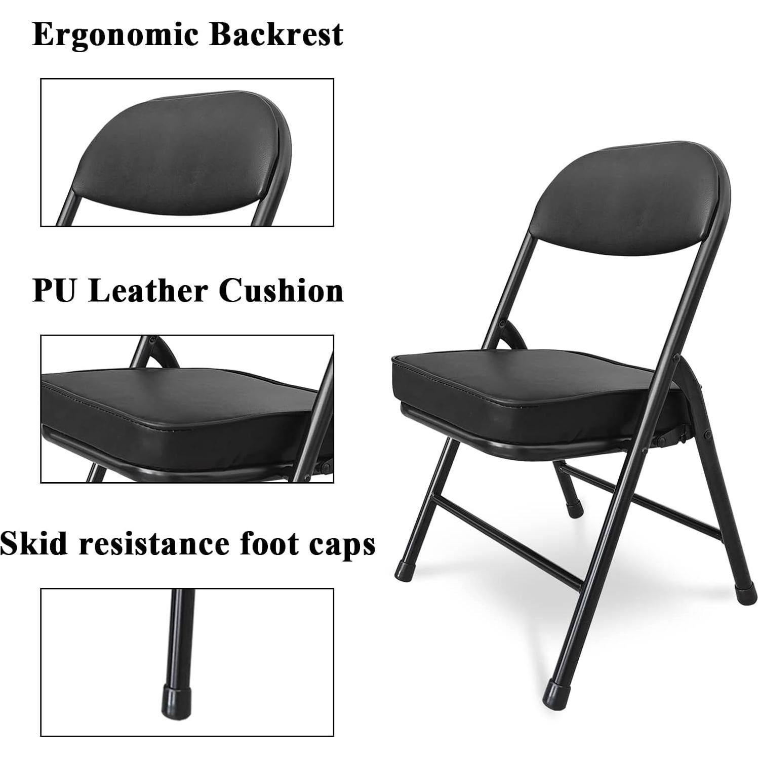 Silla Plegable Mini Fusehome Negra para Camping y Jardín