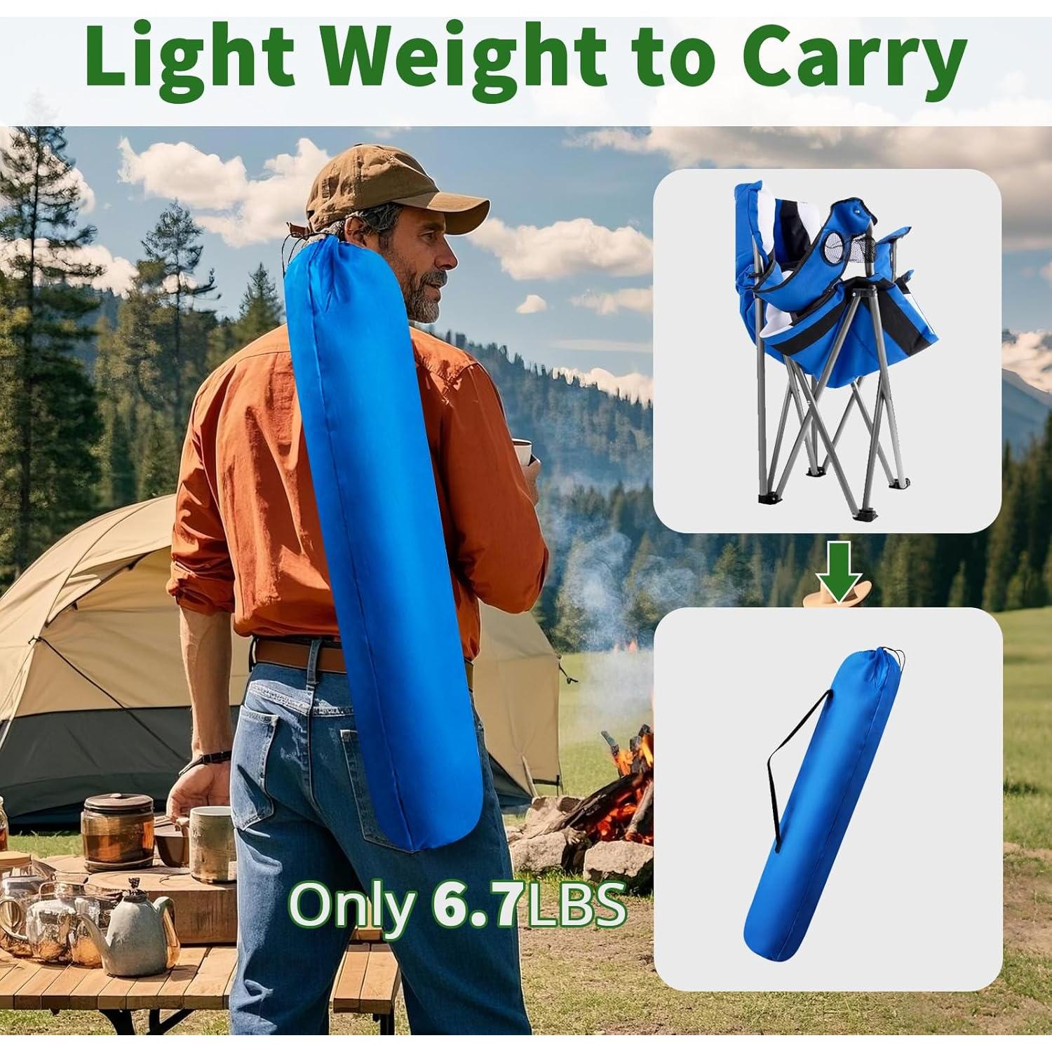 Silla de Camping Plegable Camabel Oxford Azul 400 lbs