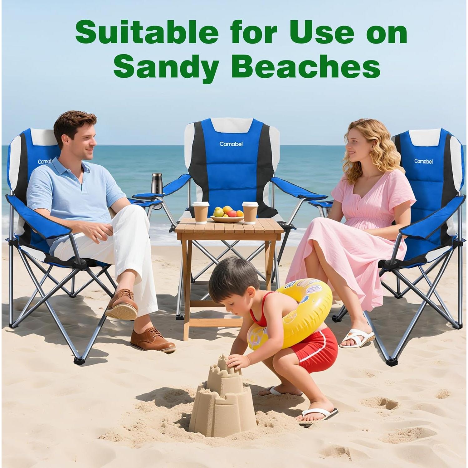 Silla de Camping Plegable Camabel Oxford Azul 400 lbs