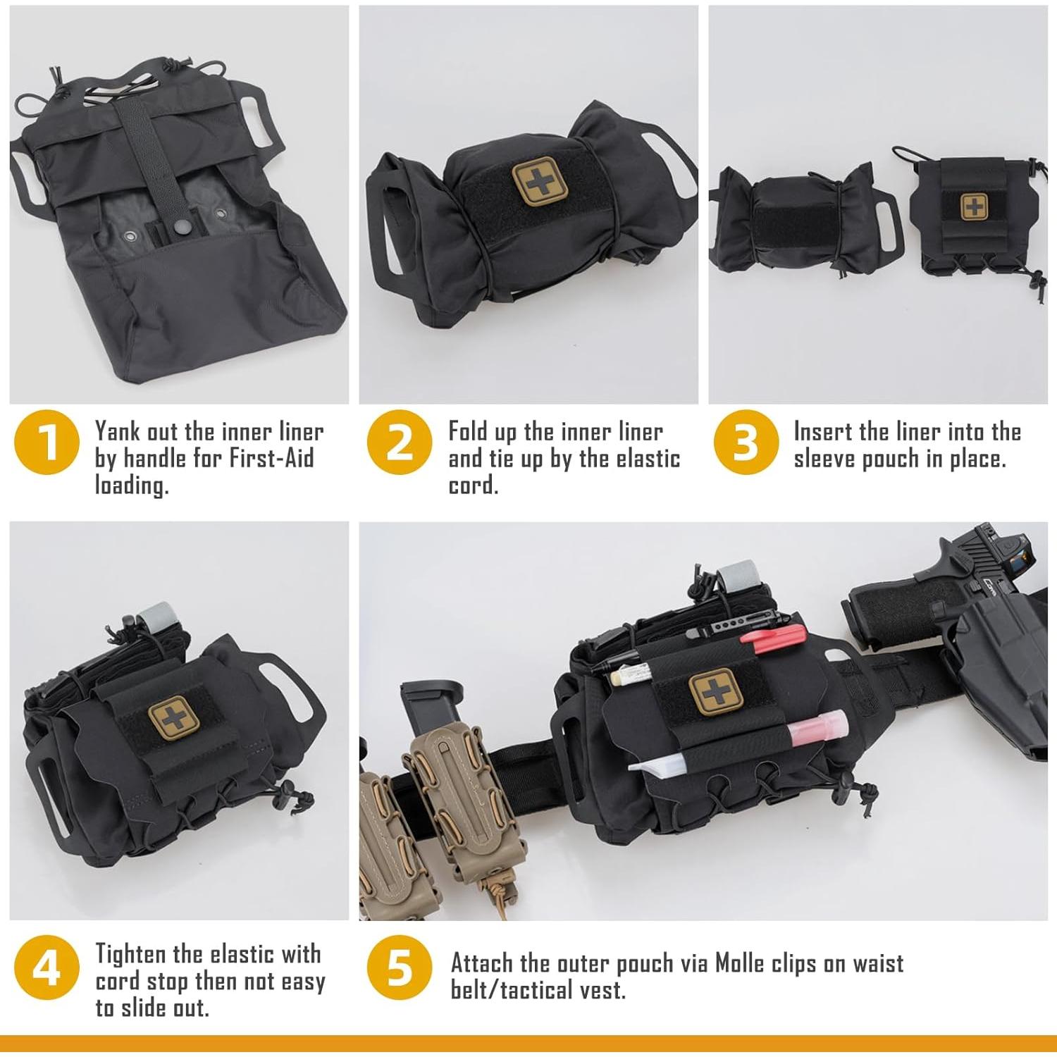 Bolsa de Primeros Auxilios Molle LIVANS 0137 Negra 2 Compartimentos