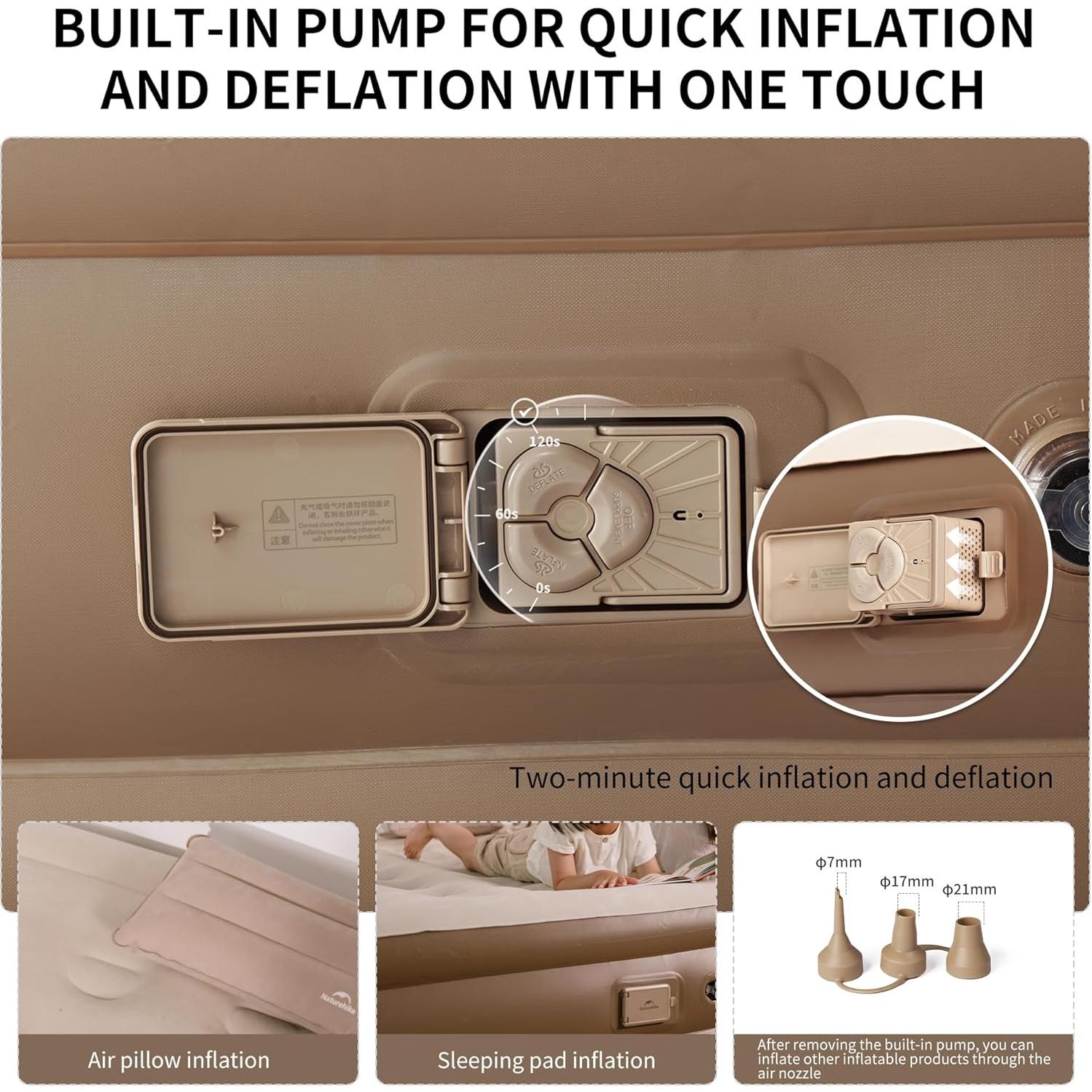 Colchón de Aire King Naturehike CJ-C25 con Bomba USB 200x180cm