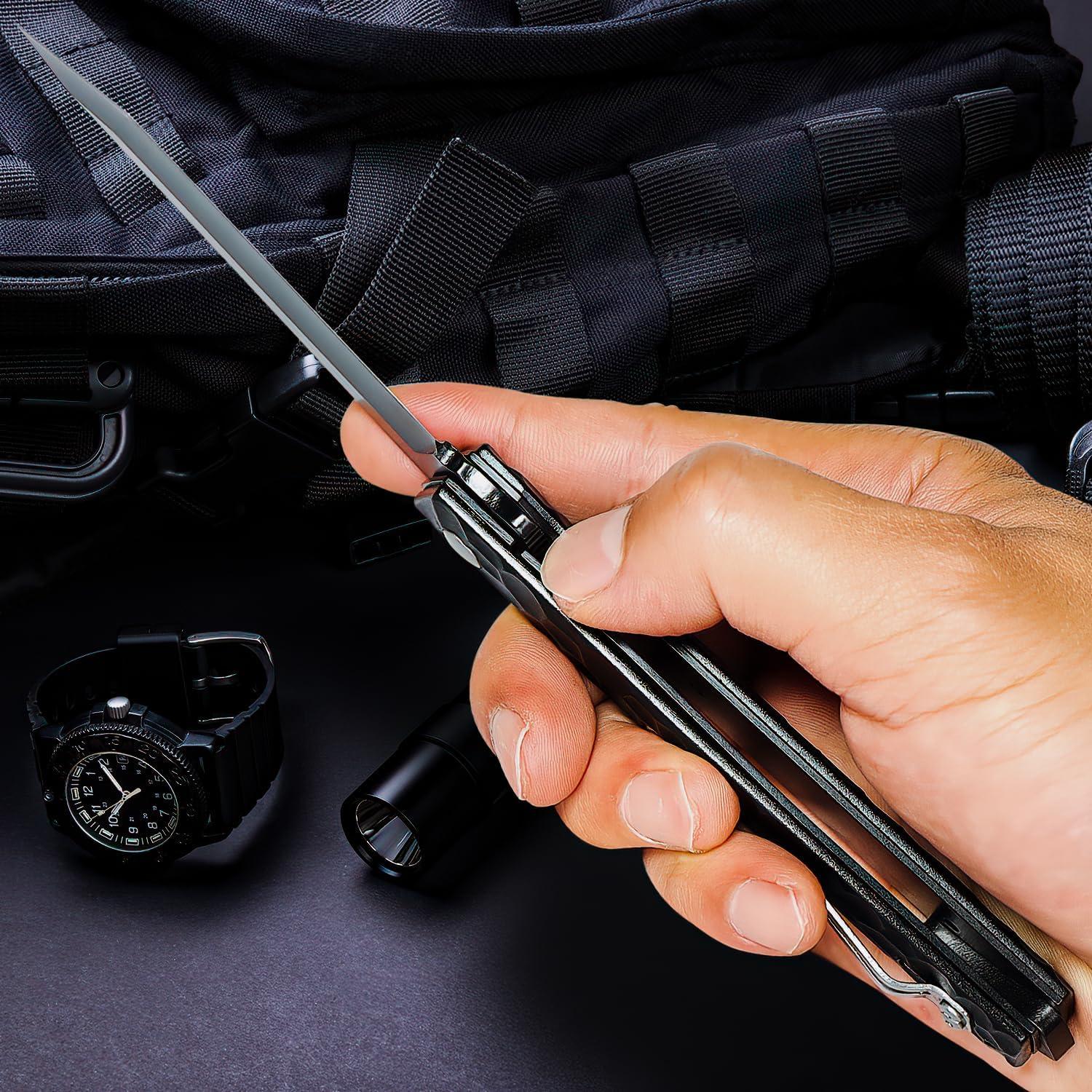 Cuchillo Plegable OERLA OL-006B Tanto Aluminio EDC 213mm