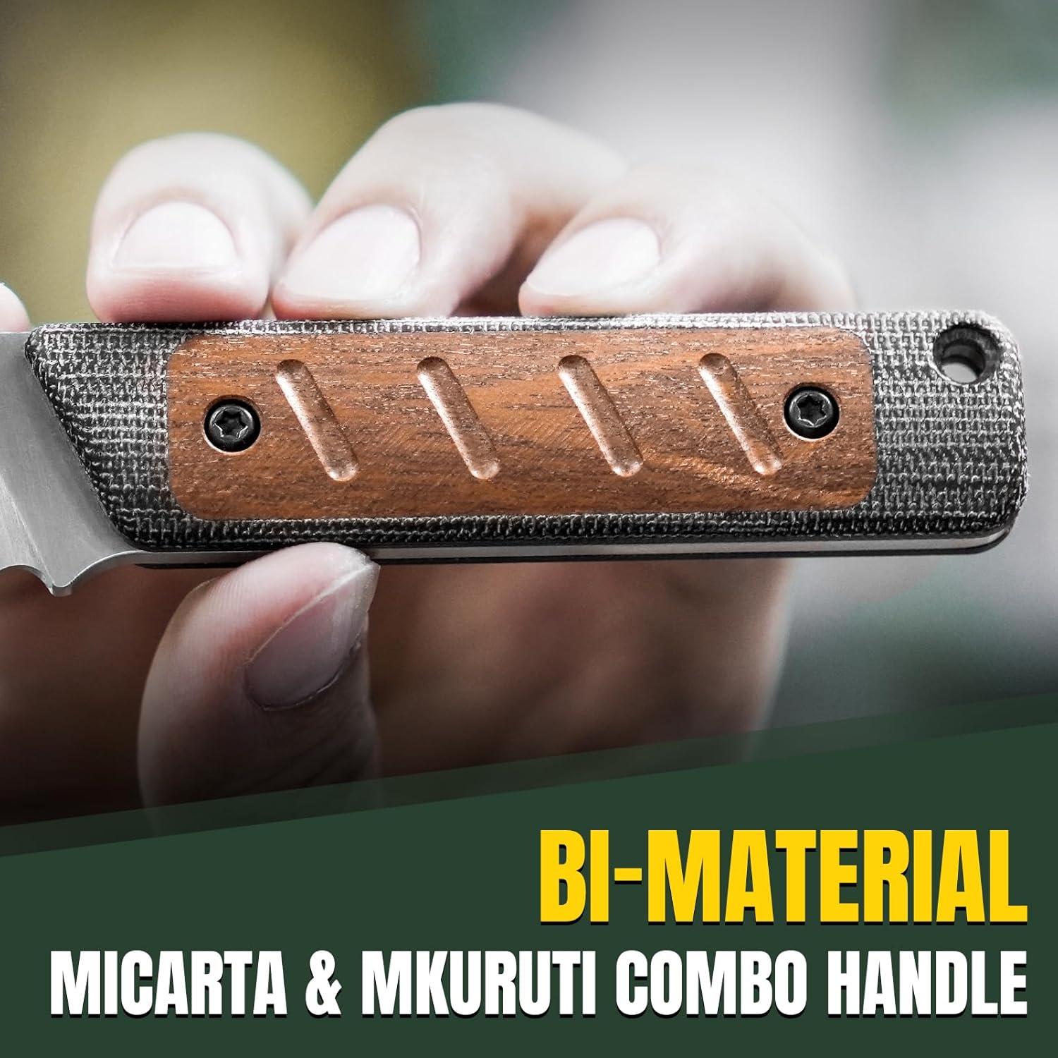 Cuchillo de hoja fija Kizer Smolt 7.44 cm acero 154CM Micarta