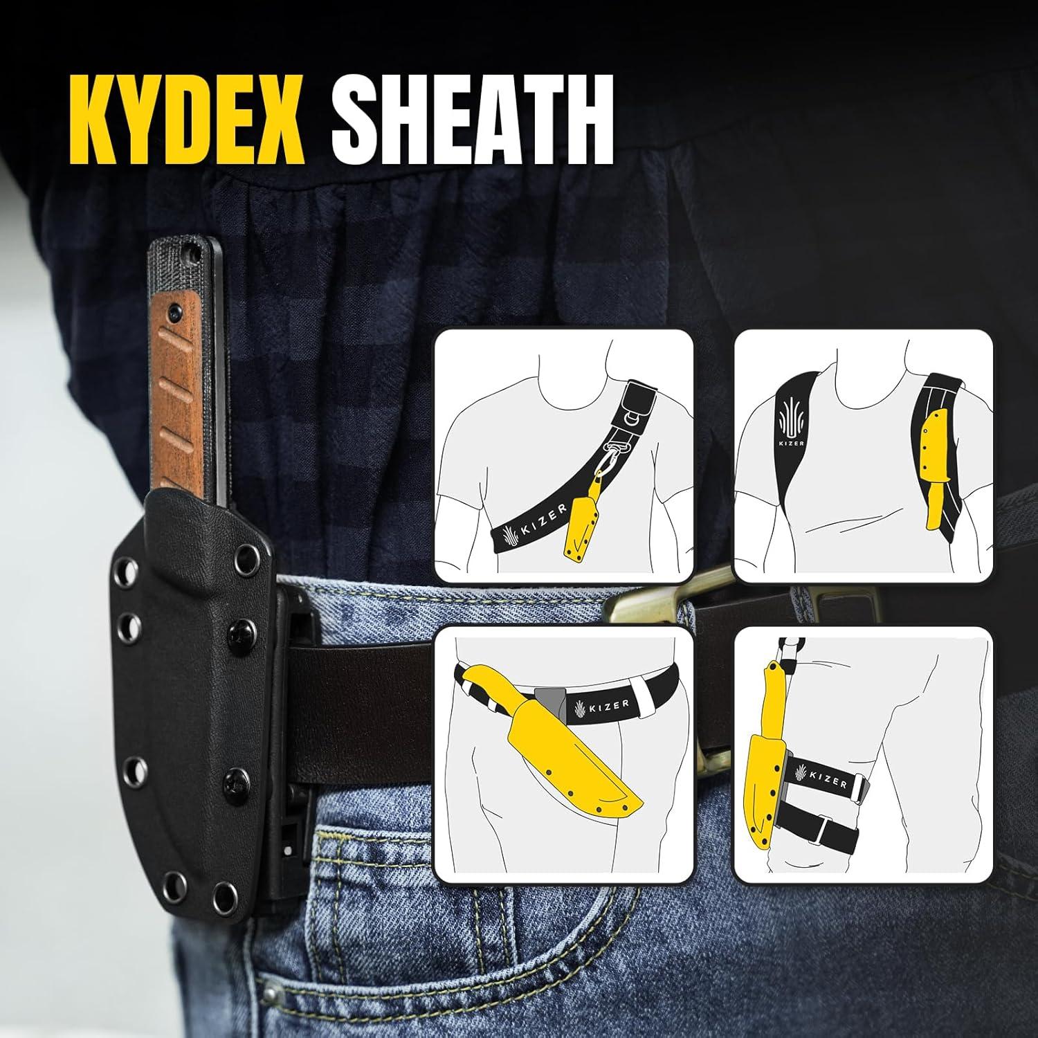 Cuchillo de hoja fija Kizer Smolt 7.44 cm acero 154CM Micarta