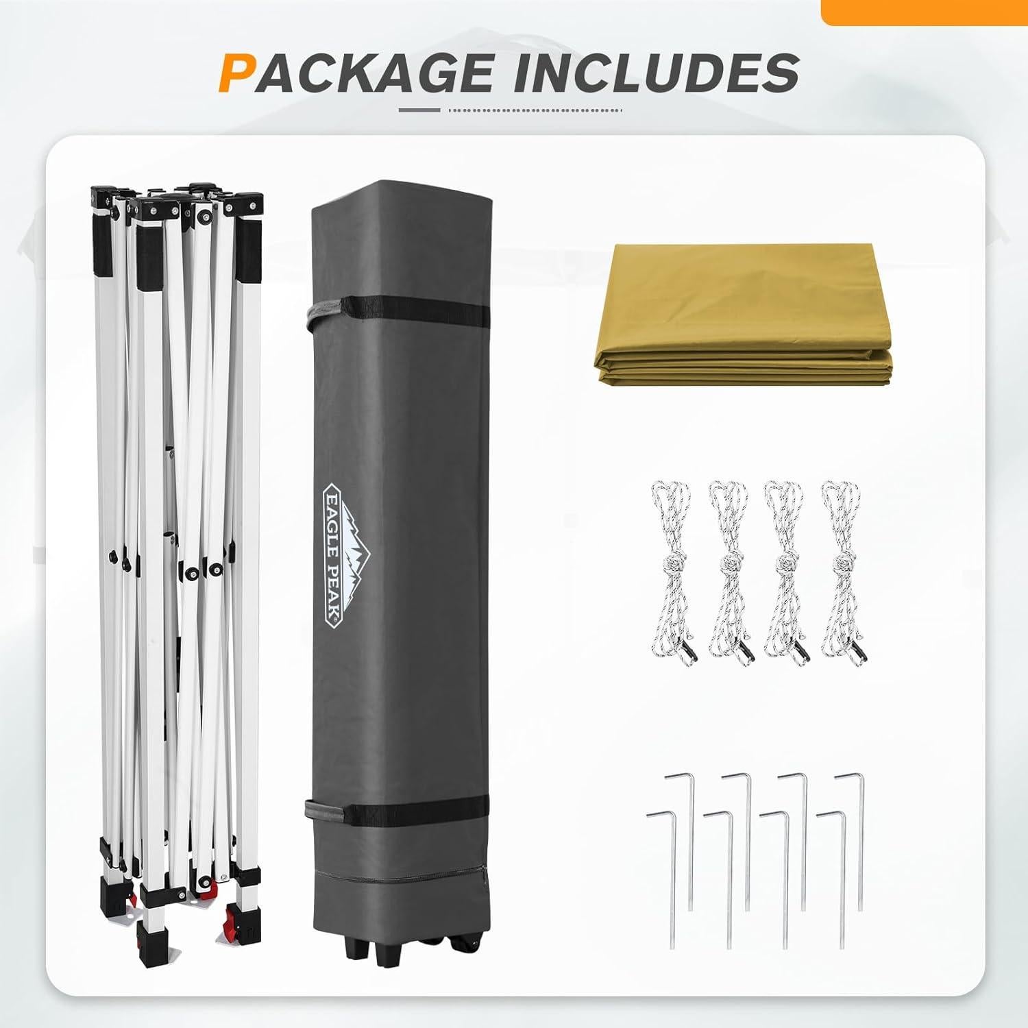 Tienda Canopy Pop Up EAGLE PEAK 2x2 m Beige con Ruedas