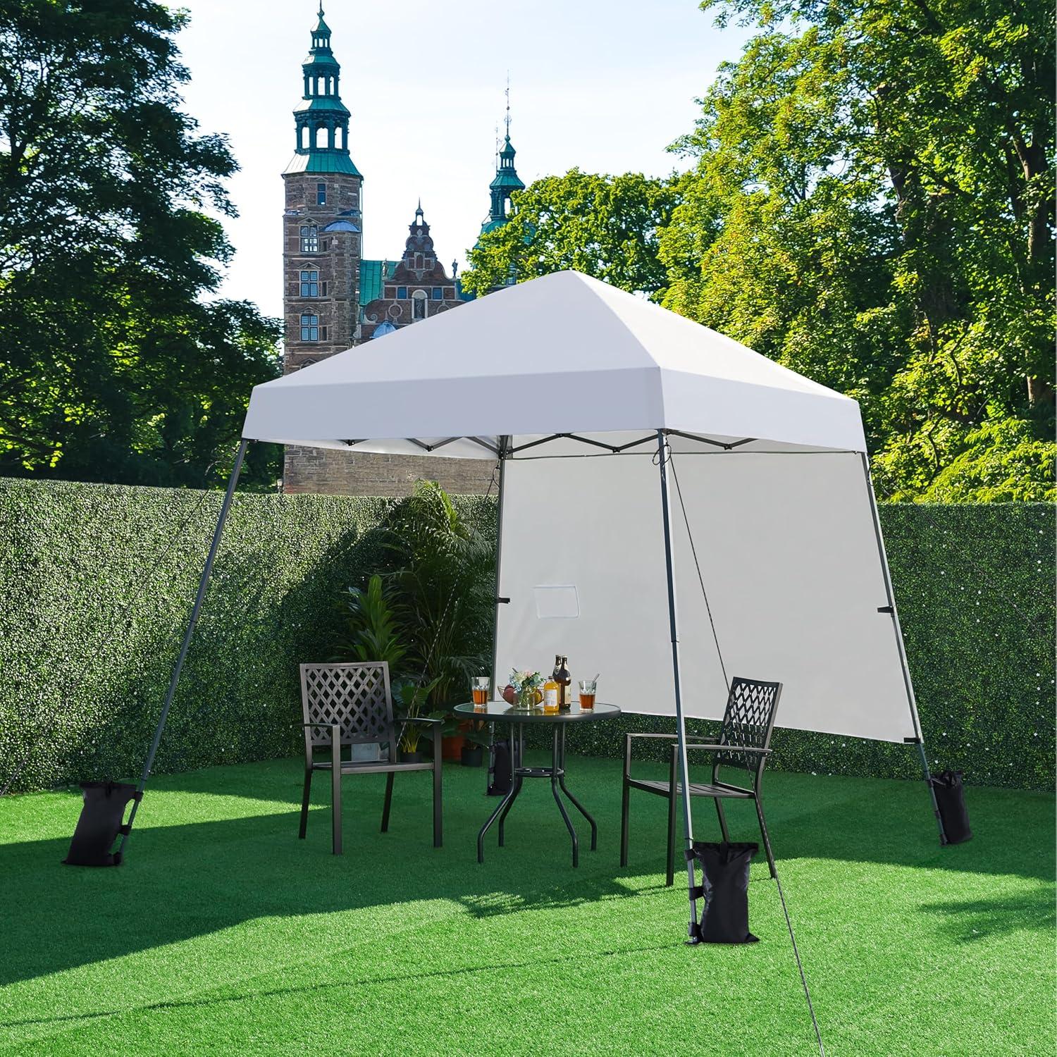 Carpa Plegable Pop Up Yaheetech 2.44x2.44m Blanca con Mochila