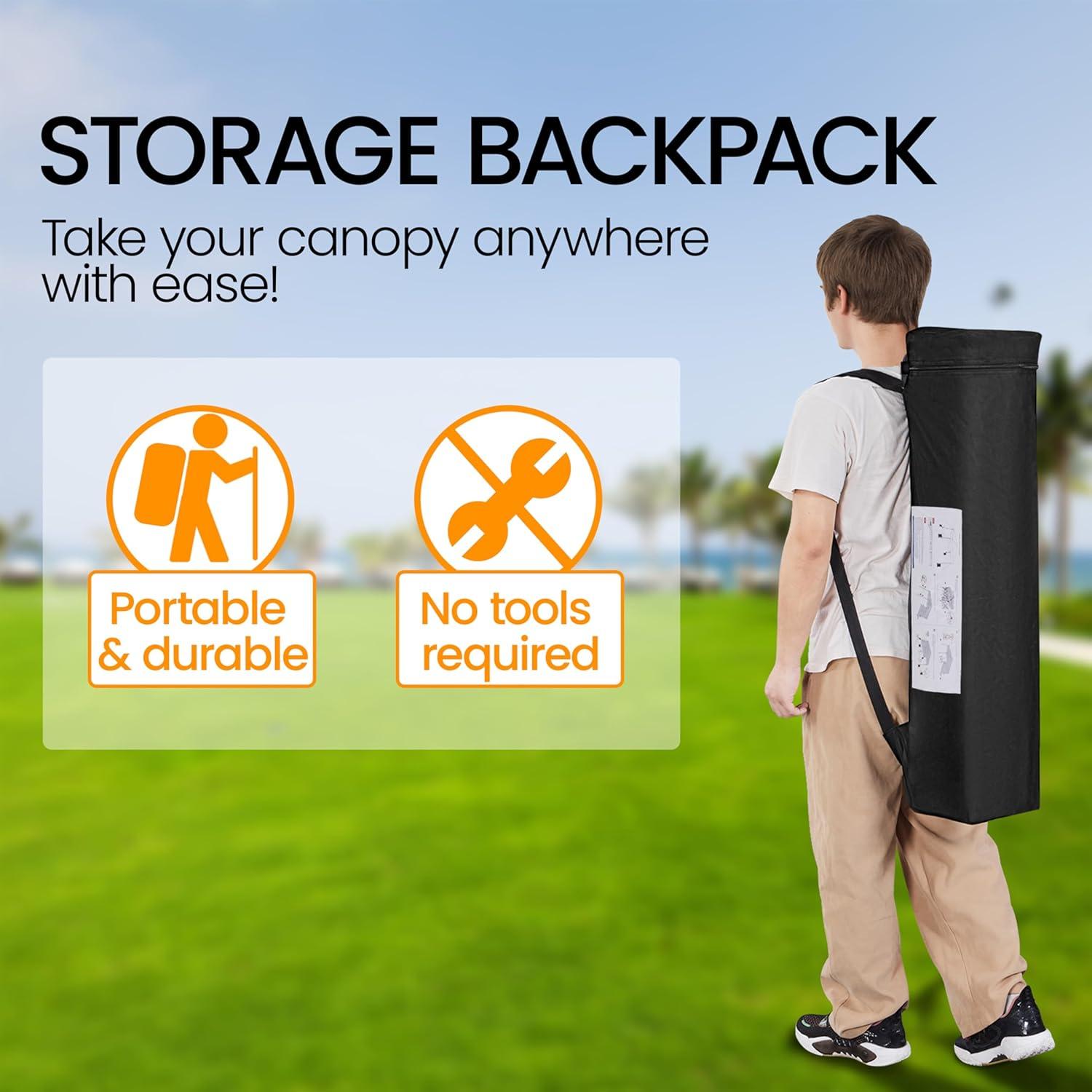 Carpa Plegable Pop Up Yaheetech 2.44x2.44m Blanca con Mochila