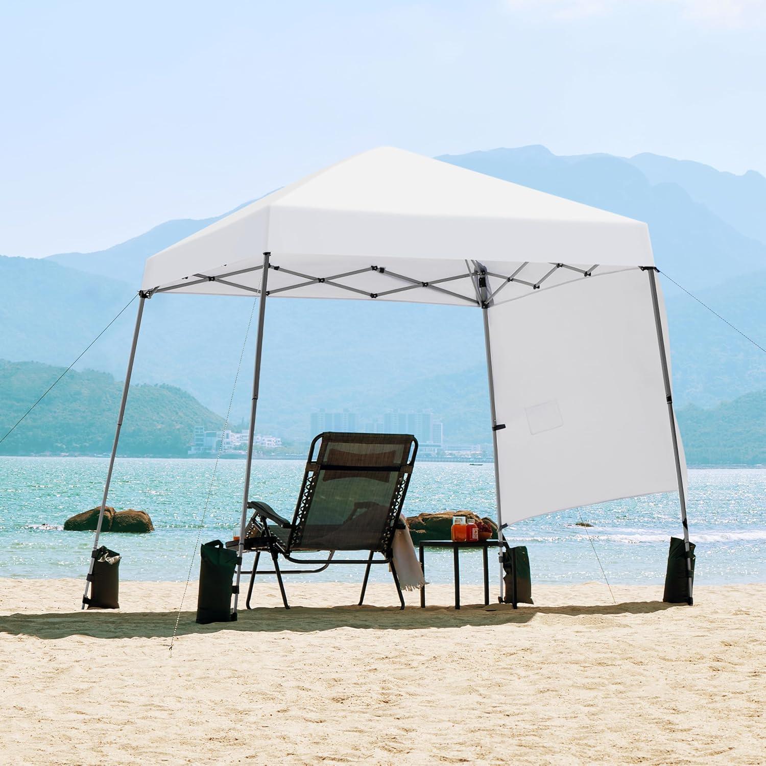 Carpa Plegable Pop Up Yaheetech 2.44x2.44m Blanca con Mochila