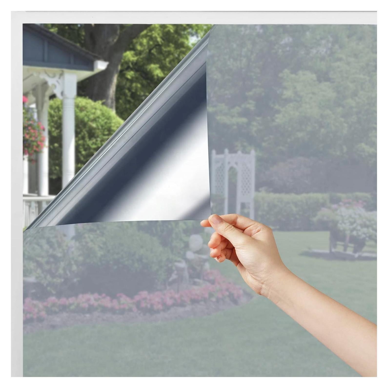 Película de Privacidad de Ventana Volcanics 44.5x200 cm Negro Plateado