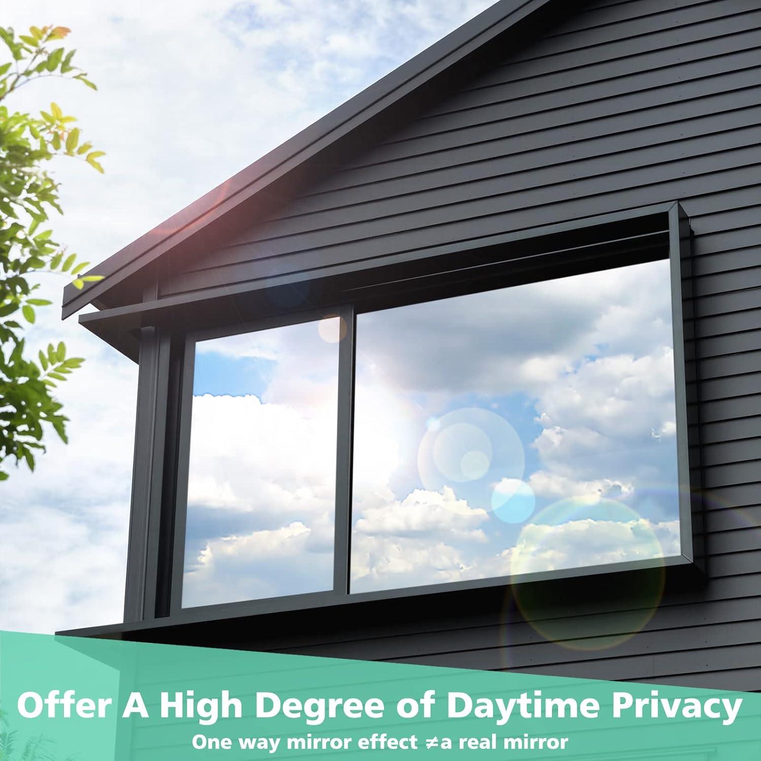 Película de Privacidad de Ventana Volcanics 44.5x200 cm Negro Plateado