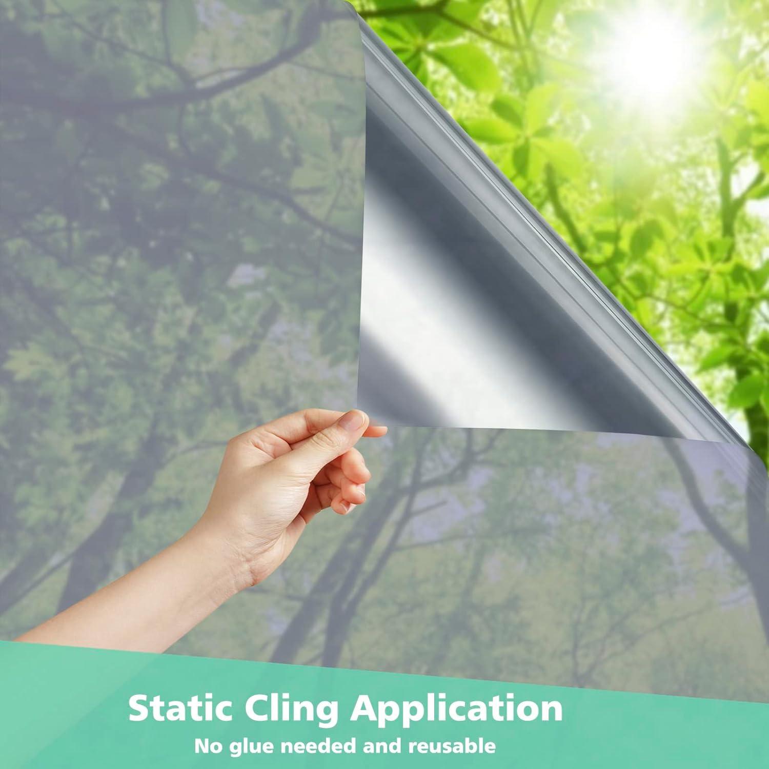 Película de Privacidad de Ventana Volcanics 44.5x200 cm Negro Plateado