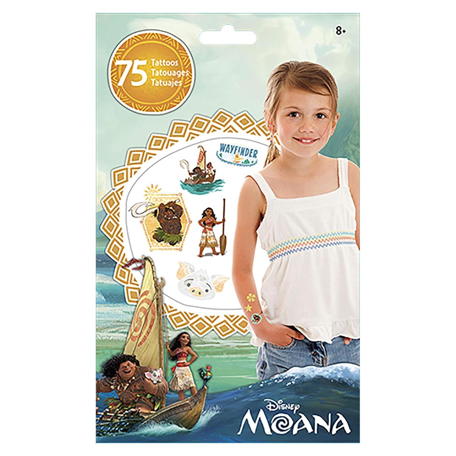 Bolsa de Tatuajes Temporales Disney Moana 75 Piezas
