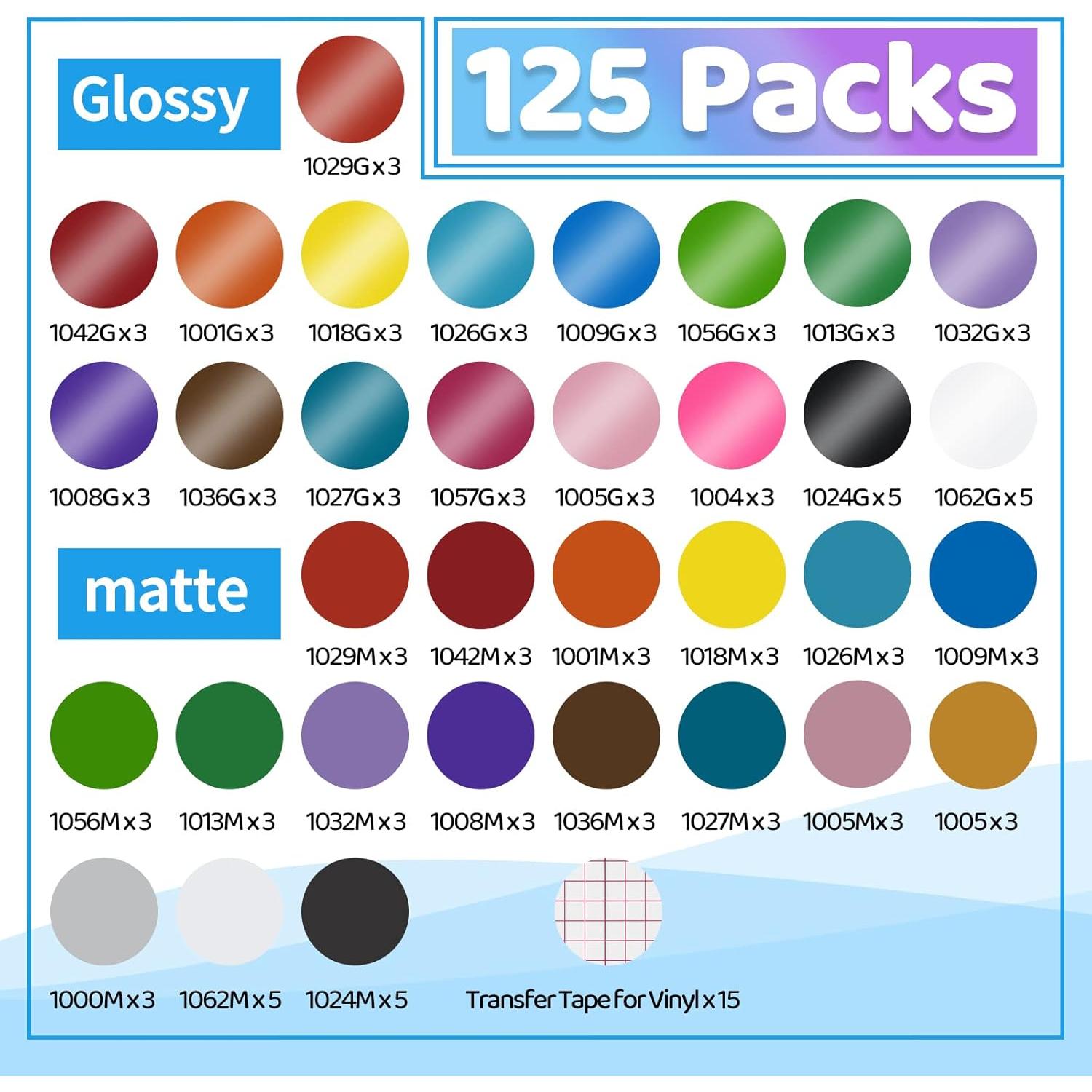 Vinilo Permanente Lya Vinyl 125 Hojas 30.48x30.48cm para Cricut