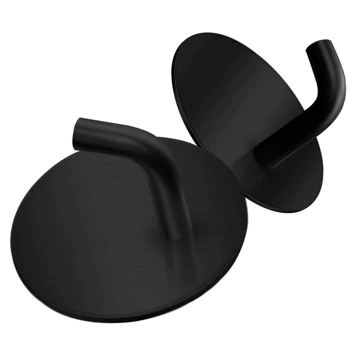 Ganchos Adhesivos de Acero Inoxidable 304 Negro 2 Pcs