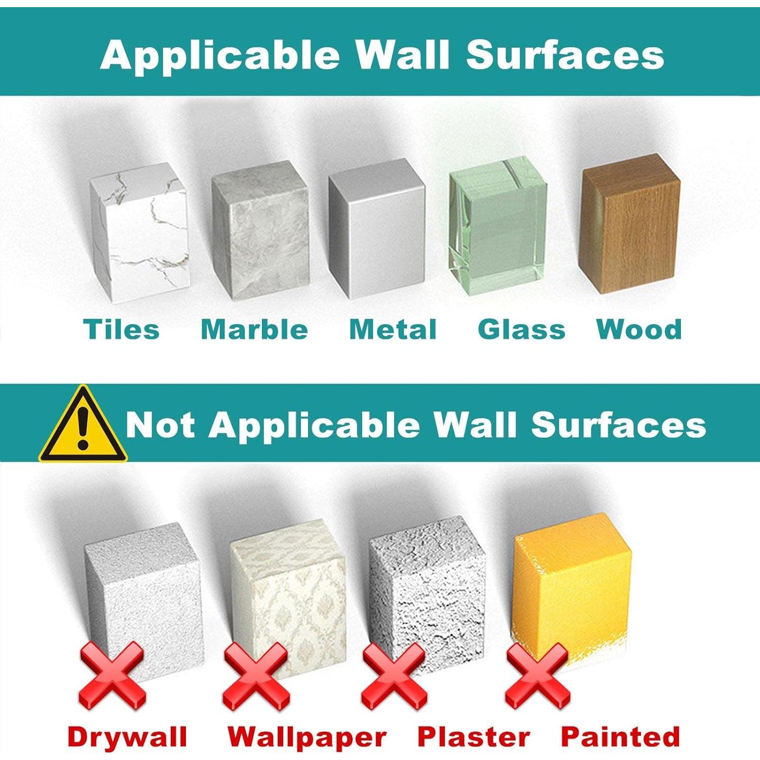 Ganchos Adhesivos de Acero Inoxidable 304 Negro 2 Pcs