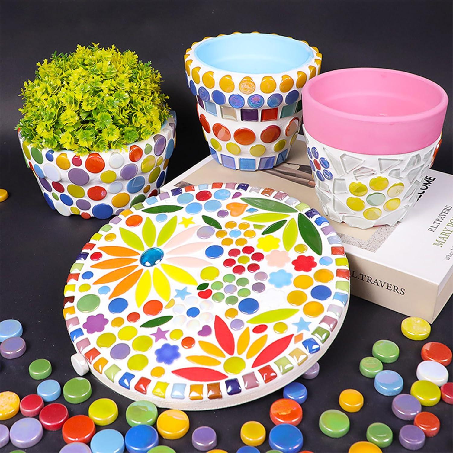 Azulejos de mosaico EDFLIFE 500g para manualidades coloridos