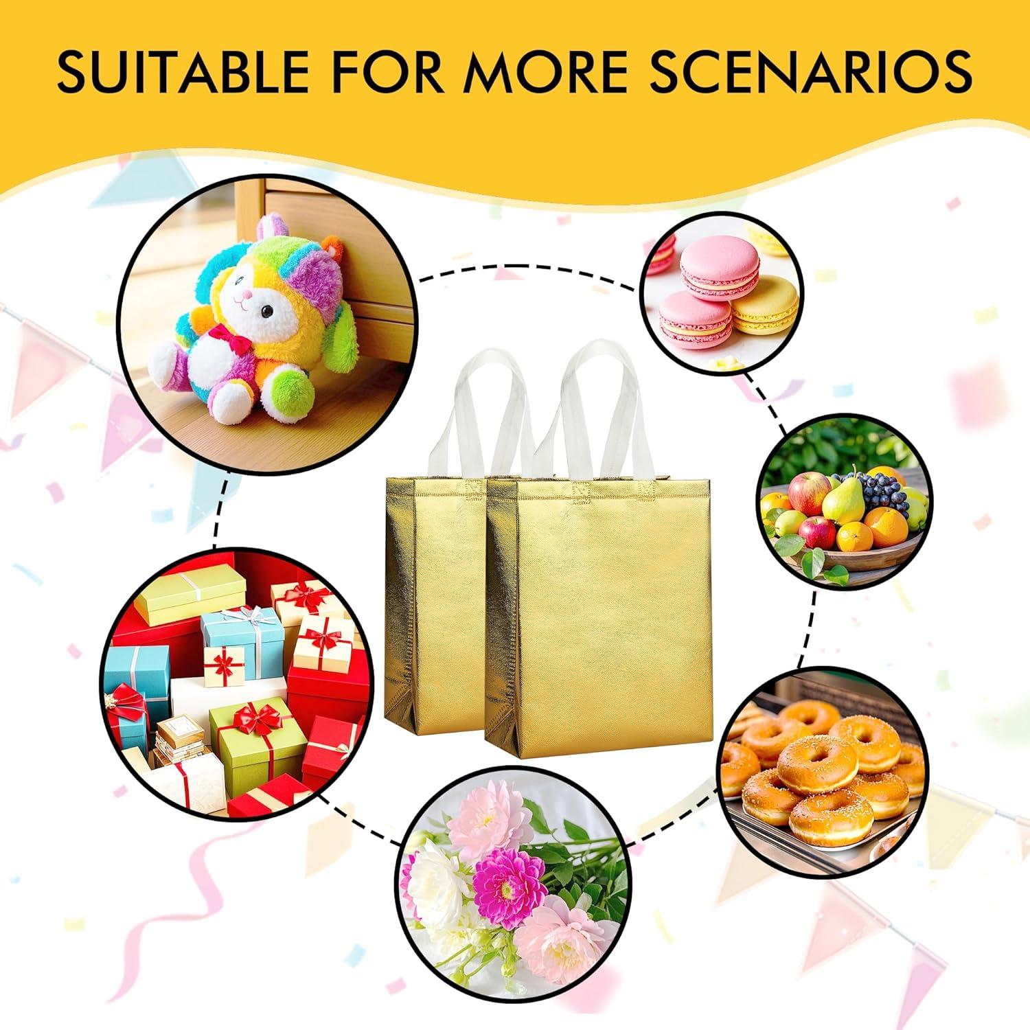 Bolsas de Regalo Reutilizables RACETOP Oro 100 Pcs 20x10x25 cm