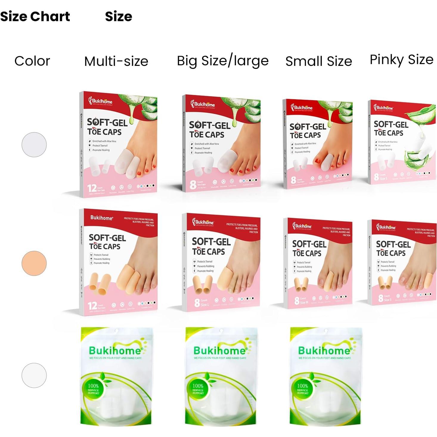 Protector de Dedos de Gel Bukihome - 8 Pcs Tamaño Mediano