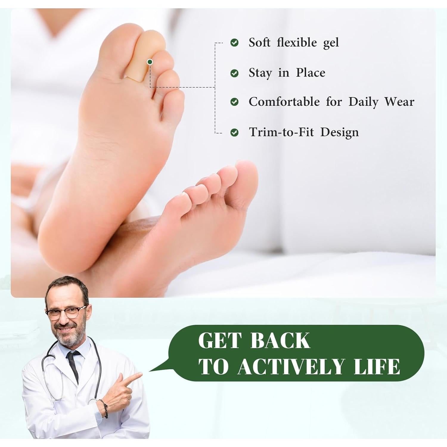 Protector de Dedos de Gel Bukihome - 8 Pcs Tamaño Mediano