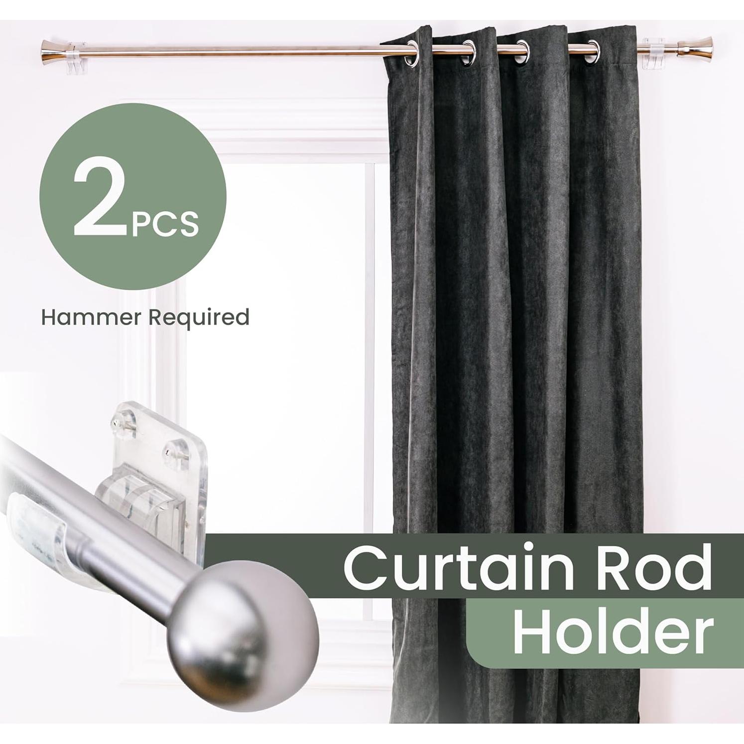 Soportes de Varilla de Cortina Pinmount 2 Piezas 9.07 kg