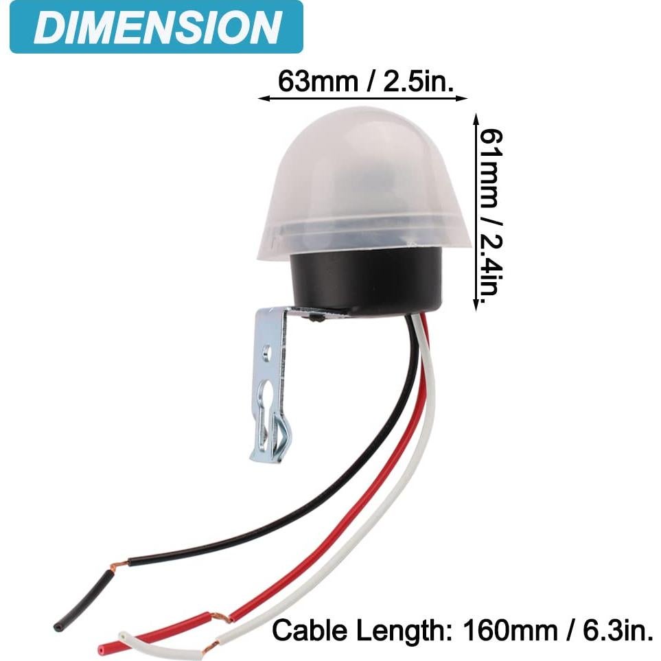 Interruptor de luz nocturna DIANQI AC/DC 12V 10A con fotocélula