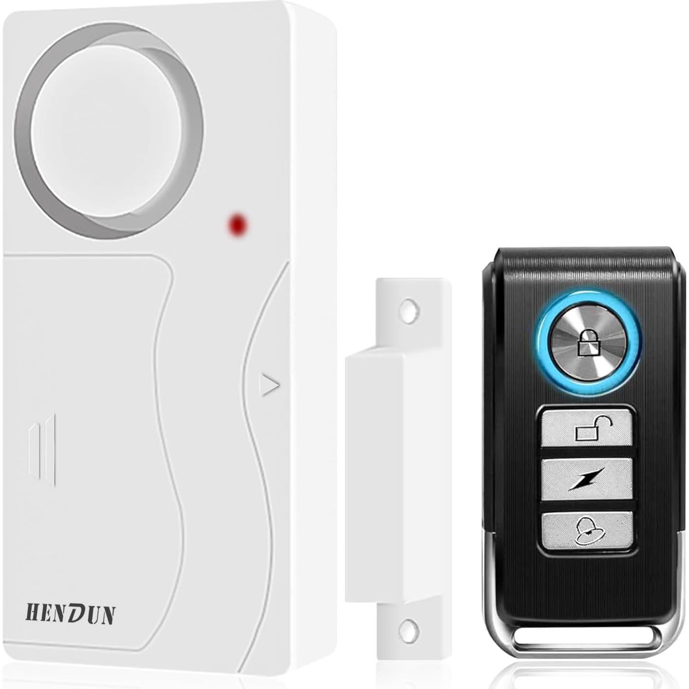 Alarmas de Puerta HENDUN con Control Remoto 2pack Baterías Incluidas