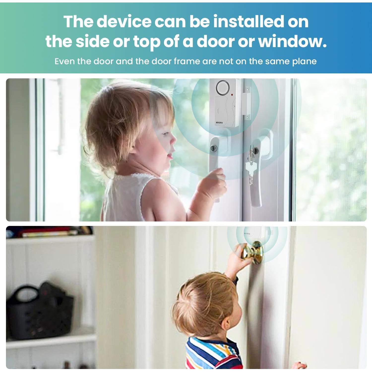 Alarmas de Puerta HENDUN con Control Remoto 2pack Baterías Incluidas