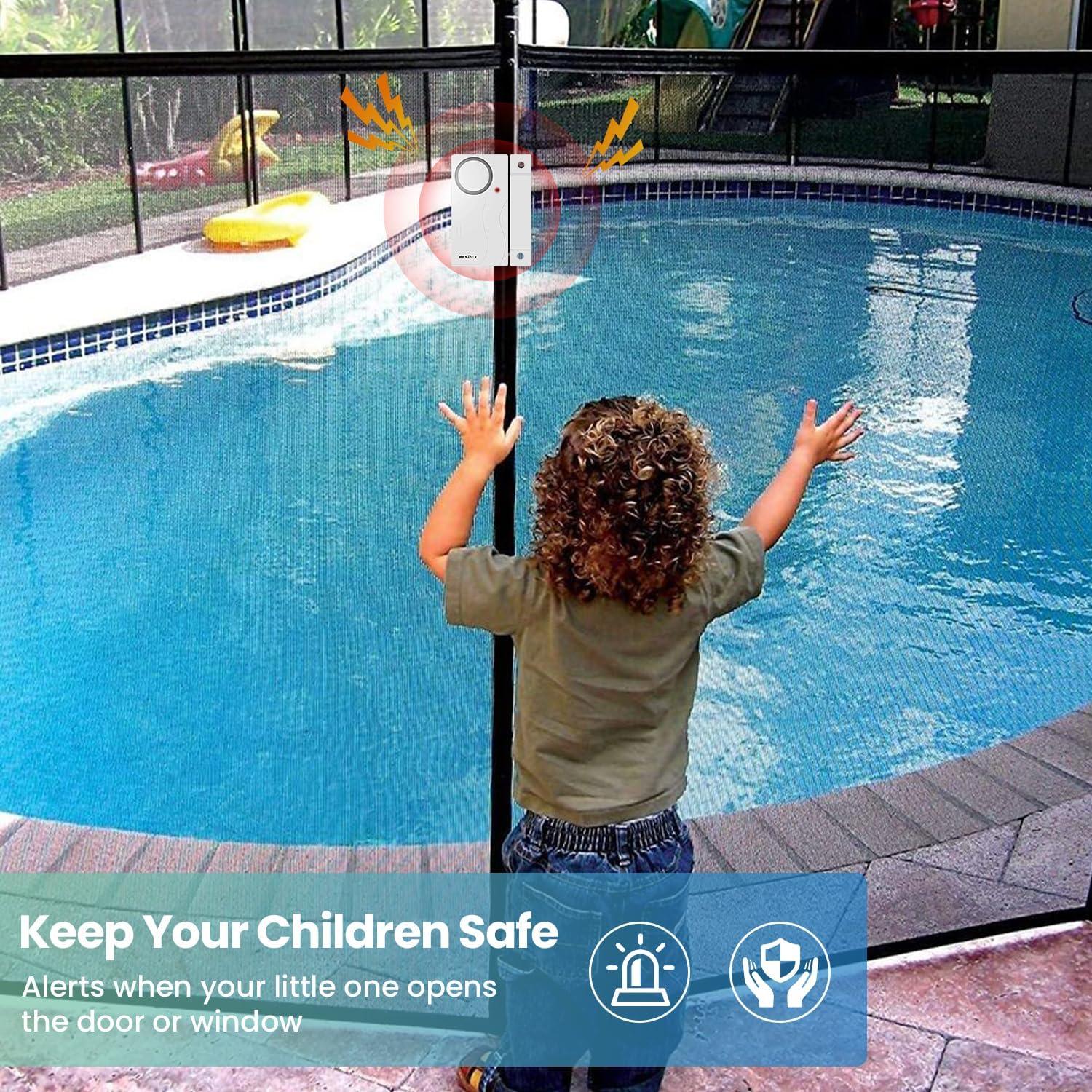 Alarmas de Puerta HENDUN con Control Remoto 2pack Baterías Incluidas